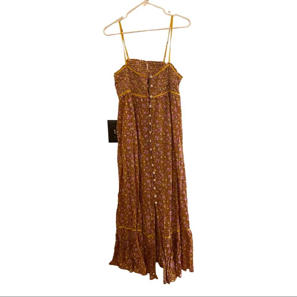 Free people orange floral maxi dress